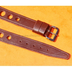 BRACELET RALLY BRACELET 14mm RACING PERFORÉ VINTAGE STYLE CUIR MARRON MONTRES VINTAGE