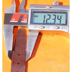 Vintage 14mm racing-style leather watch strap brown color bracelet rallye perforations