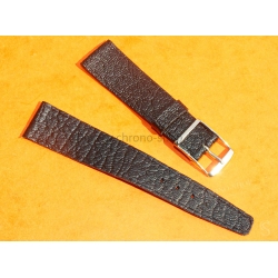 Vintage 1970s military-style pilot watch strap 20/16mm in patinated black faux leather strong vintage character
