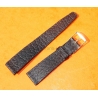Vintage 1970s military-style pilot watch strap 20/16mm in patinated black faux leather strong vintage character