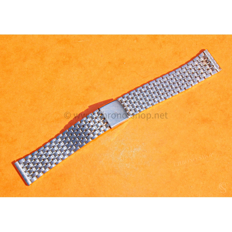 Vintage Watch Bracelet Rare 70's Swiss band Ssteel jubilee style Bracelet 18mm Tissot,Enicar,Longines,Heuer