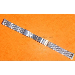 Vintage Watch Bracelet Rare 70's Swiss band Ssteel jubilee style Bracelet 18mm Tissot,Enicar,Longines,Heuer