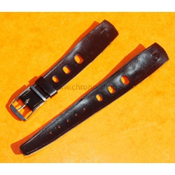 BRACELET RALLY BRACELET 24mm RACING PERFORÉ VINTAGE STYLE CUIR NOIR MONTRES VINTAGE