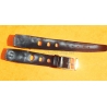Vintage 24mm racing-style leather watch strap black color bracelet rallye perforations