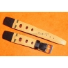Vintage 24mm racing-style leather watch strap black color bracelet rallye perforations