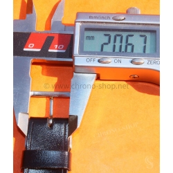 Vintage 24mm racing-style leather watch strap black color bracelet rallye perforations