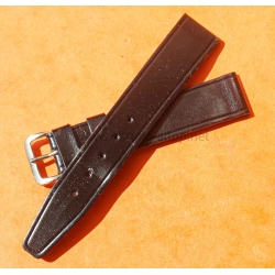 Vintage 1970s military-style pilot watch strap 16mm in patinated black faux leather strong vintage character