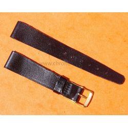 Vintage 1970s military-style pilot watch strap 18mm in patinated black faux leather strong vintage character
