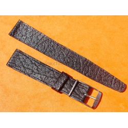 Vintage 1970s military-style pilot watch strap 18mm in patinated black faux leather strong vintage character