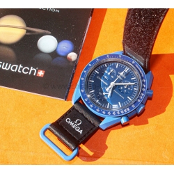 Omega x Swatch MoonSwatch Mission to Neptune SO33N100 Blue Bioceramic Speedmaster Full Set New