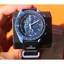 Omega x Swatch MoonSwatch Mission to Neptune SO33N100 Blue Bioceramic Speedmaster Full Set New