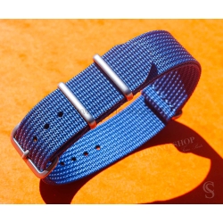 BRACELET NATO BLEU NYLON BALLISTIQUE PREMIUM 20mm MONTRES ROLEX,BREITLING,OMEGA,IWC,JAEGER,SEIKO,YEMA,TUDOR