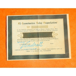 Original Rolex Spanish Blank Guarantee paper El Cronómetro Rolex Superlativo Rolex 5512,1680 Datejust 1601,1602
