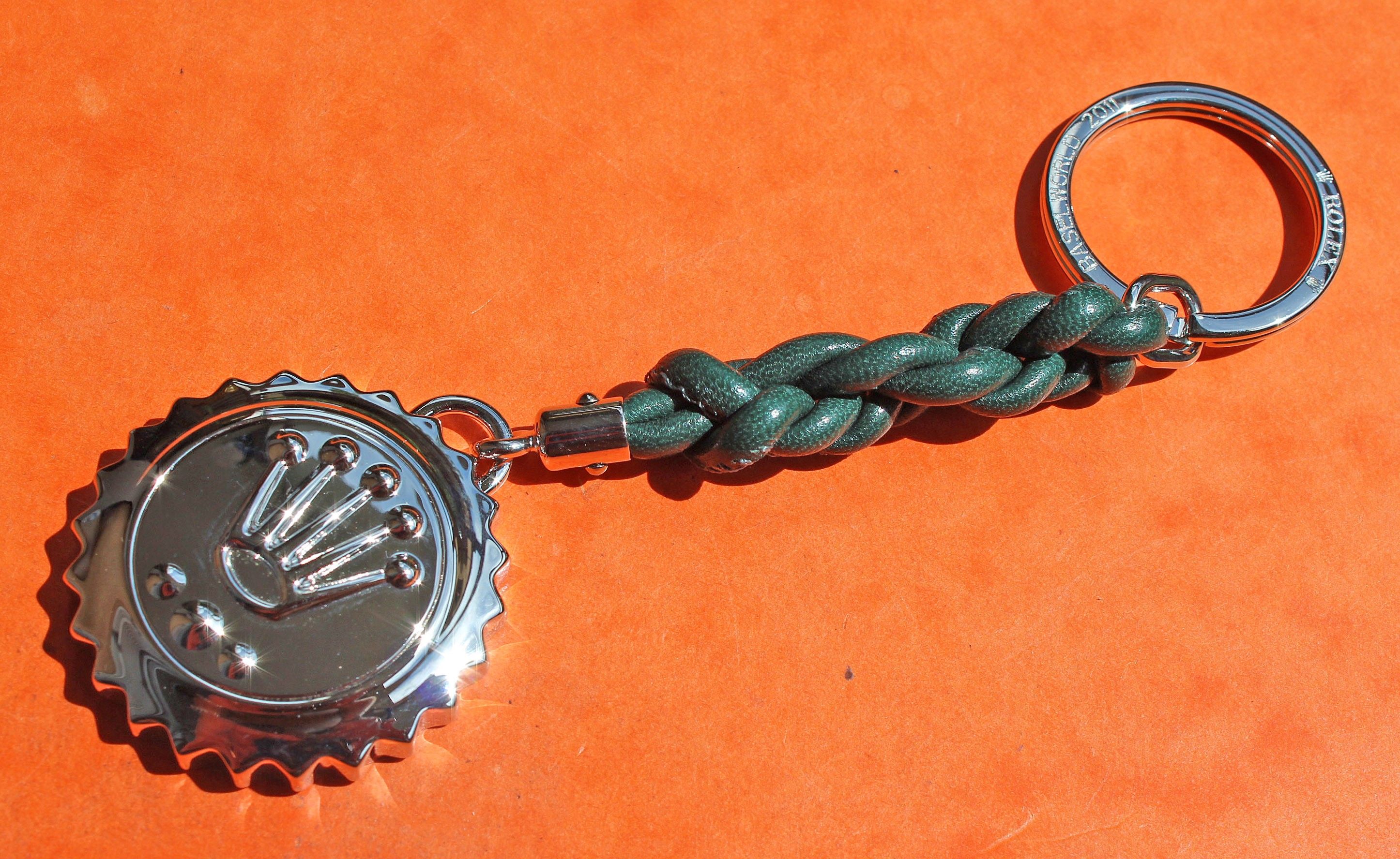 Rolex Collectible Triplock Coronet Submariner crown stainless steel key ring,  keychain, holder baselworld watch goodies