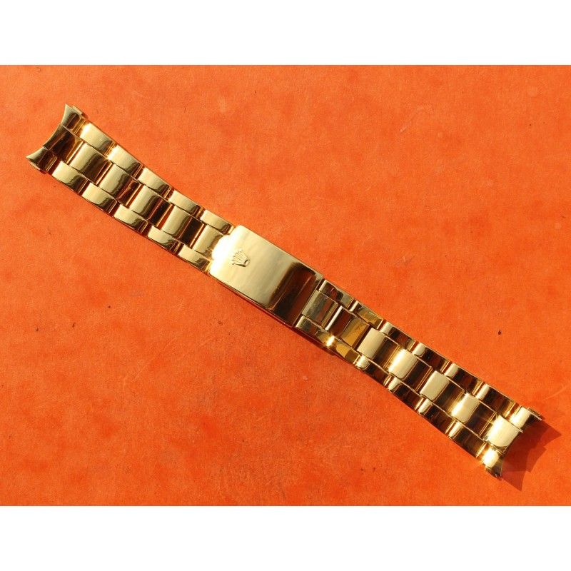 ♛♛ Rare Rolex Gold Electro Plated Oyster Watch Band Bracelet 78351 / 457 Bracelet 19mm Vintages Collectables straps ♛♛