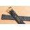 BRACELET MONTRE CUIR CROCODILE NOIR SIGNE ROLEX 17mm AVEC BOUCLE ARDILLON PLAQUE OR