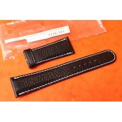 ORIGINAL BLACK LEATHER BRACELET STRAP SIGNED ROLEX 21 MM