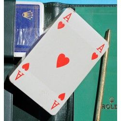 Rolex Rare jeu de cartes Bridges et son étui en cuir avec stylo