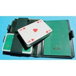 Rolex Rare jeu de cartes Bridges et son étui en cuir avec stylo