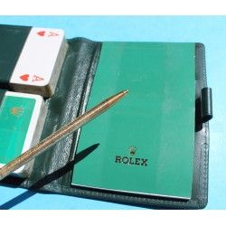 Rolex Rare Collector Accessoire jeu de cartes Bridges et son étui en cuir avec stylo