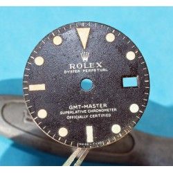 Rolex Vintage Ø27mm GMT-Master Matte Black Luminova Factory watch Dial model 1675, Cal auto.1575, 1565