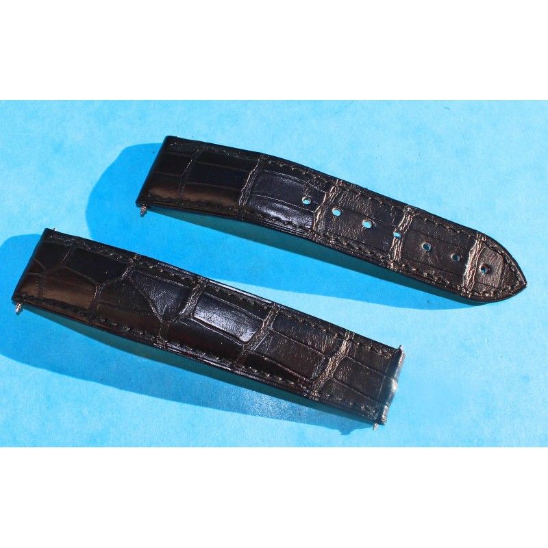 Bracelet Pour Montre En Cuir D'alligator De Louisiane - Largeur 20/18 Mm - Marron - Neuf Avec étiquettes
