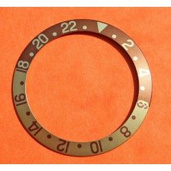 ROLEX VINTAGE TUTONE GMT MASTER WATCH BEZEL 24H INSERT FADED FAT FONT 1675, 1675-3, 1675-8, 16753, 16758