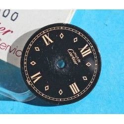 Authentique & Rare Cadran Noir Montre Dames Cartier MUST DE ronde Ø20.50mm ref VC100298