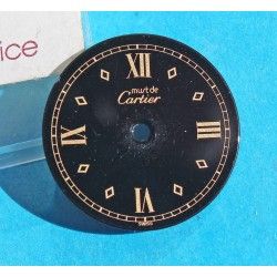 Authentique & Rare Cadran Noir Montre Dames Cartier MUST DE ronde Ø20.50mm ref VC100298