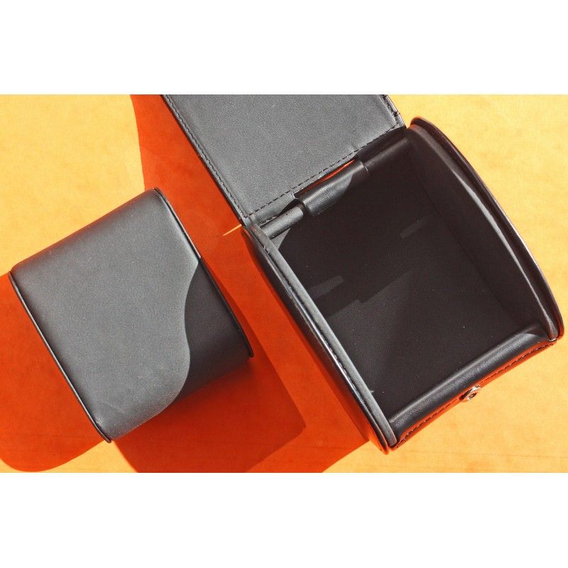 Breitling Black Leather Watch Box Case Travel with Pillow
