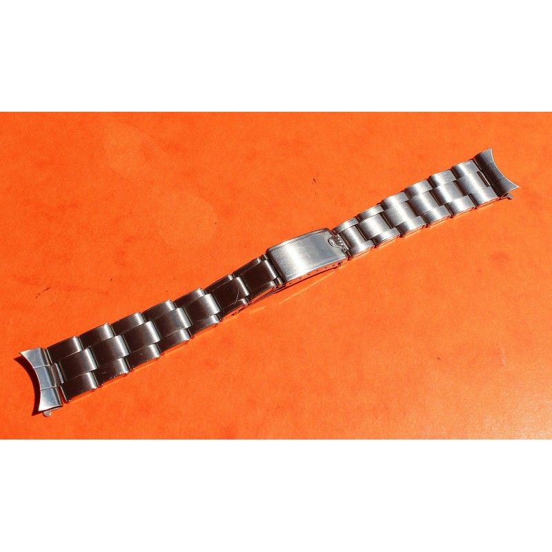 ♛RARE 1955 ROLEX "BIG LOGO" 19mm 7250 BRACELET RIVETS LINKS WITH FOLDED BUCKLE CLASP WATCH ♛