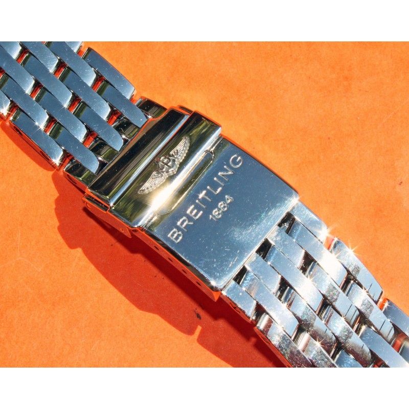 22MM WATCH BAND BRACELET FOR BREITLING NAVITIMER A13322 7 LINK STAINLESS S  SHINY - Walmart.com
