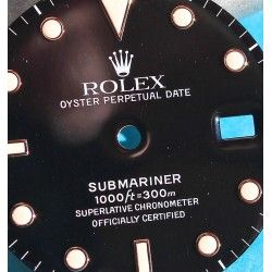 Rolex Factory Mint Glossy Black watch dial 16800, 168000, 16610 Submariner date Black Index Luminova cal 3035, 3135