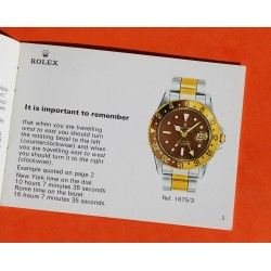 ROLEX VINTAGE & AUTHENTIQUE LIVRET GMT MASTER 1675, 1675/3, 1675/8, NOTICE, BOOKLET