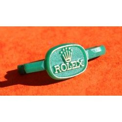 Rolex Vintage Goodie accroche, présentoir bracelet vert plastique signé ROLEX