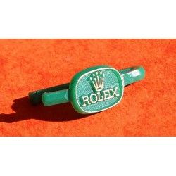 Rolex Vintage Goodie accroche, présentoir bracelet vert plastique signé ROLEX