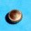 VINTAGE WRIST WATCH PART SCREW CROWN GOLD PLATED YELLOW Ø6mm 