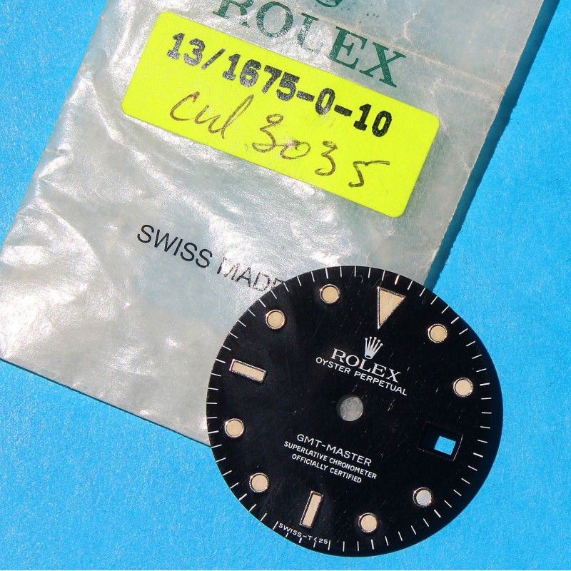 Vintage 80's Original Rolex GMT Master 16750, 16700 Glossy tritium swissT 25 Watch Dial cal 3075