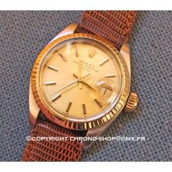 LADIES ROLEX DATE 6917 18k GOLD & STAINLESS STEEL WRIST WATCH VINTAGE 1982