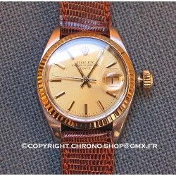 LADIES ROLEX DATE 6917 18k GOLD & STAINLESS STEEL WRIST WATCH VINTAGE 1982