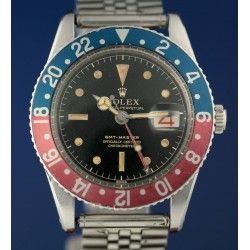 ☆EXQUISITE ROLEX MINI TRITIUM RED HAND TIME 24H GMT MASTER WATCH 6542 BAKELITE, 1675 PCG, 1675 CORNINO 60'S☆