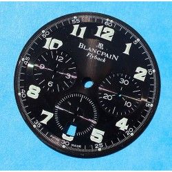 Blancpain Leman Flyback Chronograph Cadran montres couleur noir chiffres arabes Cal F185