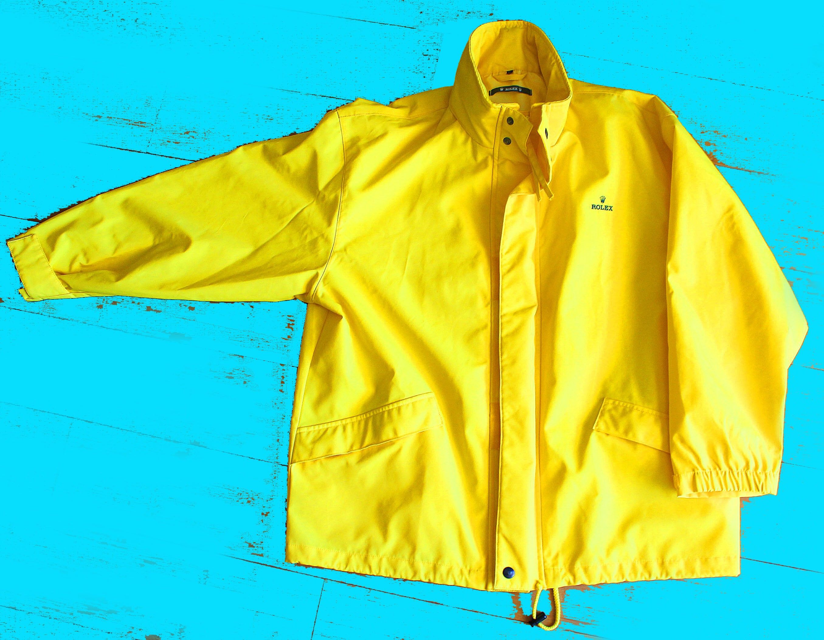 Rolex Rare yellow color Raincoat, parka, XL size clothes