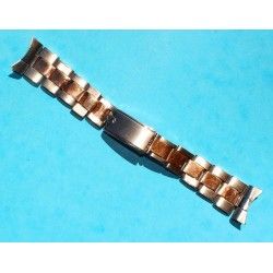 Rolex Authentique 1965 Bracelet Rivets Bitons Or ose & Acier 19mm fixages 57 Montres Vintages Oyster Perpetual