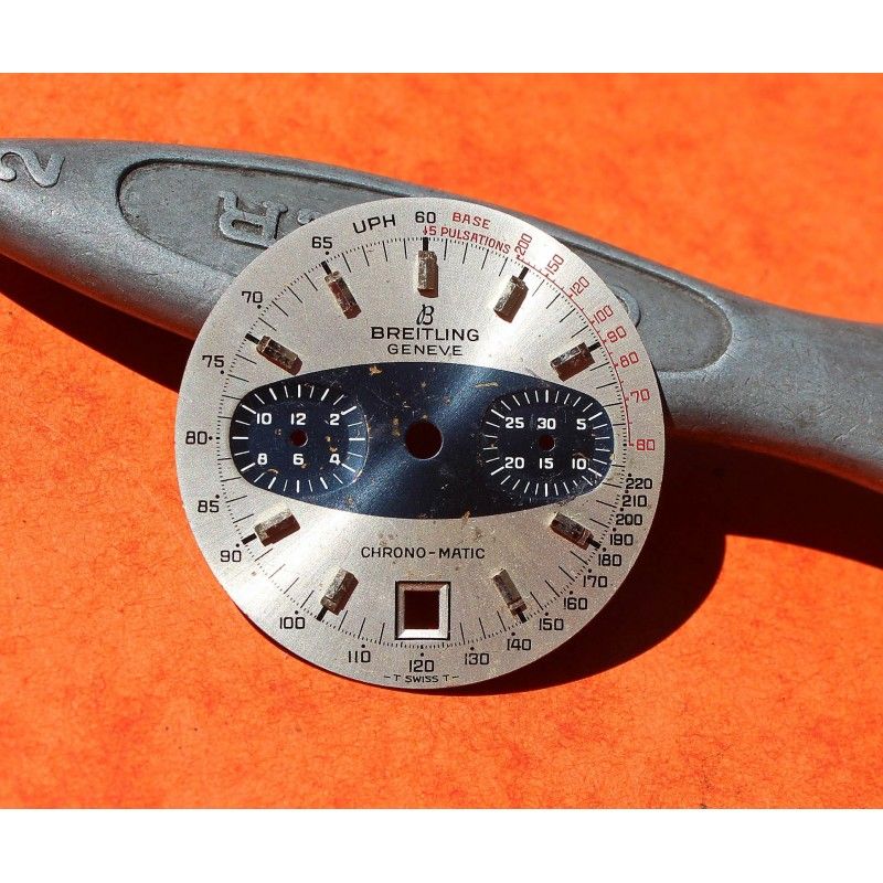 BREITLING GENEVE 1969 SILVER BLUE WATCH DIAL