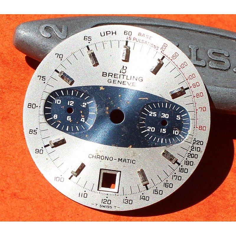 BREITLING GENEVE 1969 SILVER BLUE WATCH DIAL CHRONO-MATIC Ref