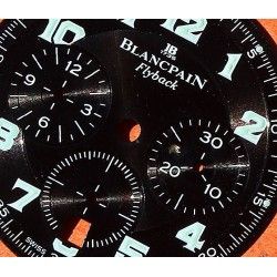 Blancpain Leman Flyback Chronograph Cadran montres couleur noir chiffres arabes Cal F185