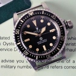 ROLEX RARE VINTAGE AIGUILLE 5517 Military Royal Navy SECONDE TRITIUM SUBMARINER cal.1570 NOS armée anglaise