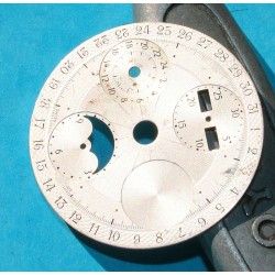Vintage Watch Part Furniture Horology Watch Dial MoonPhase & triple Date Silver Color Swiss Made