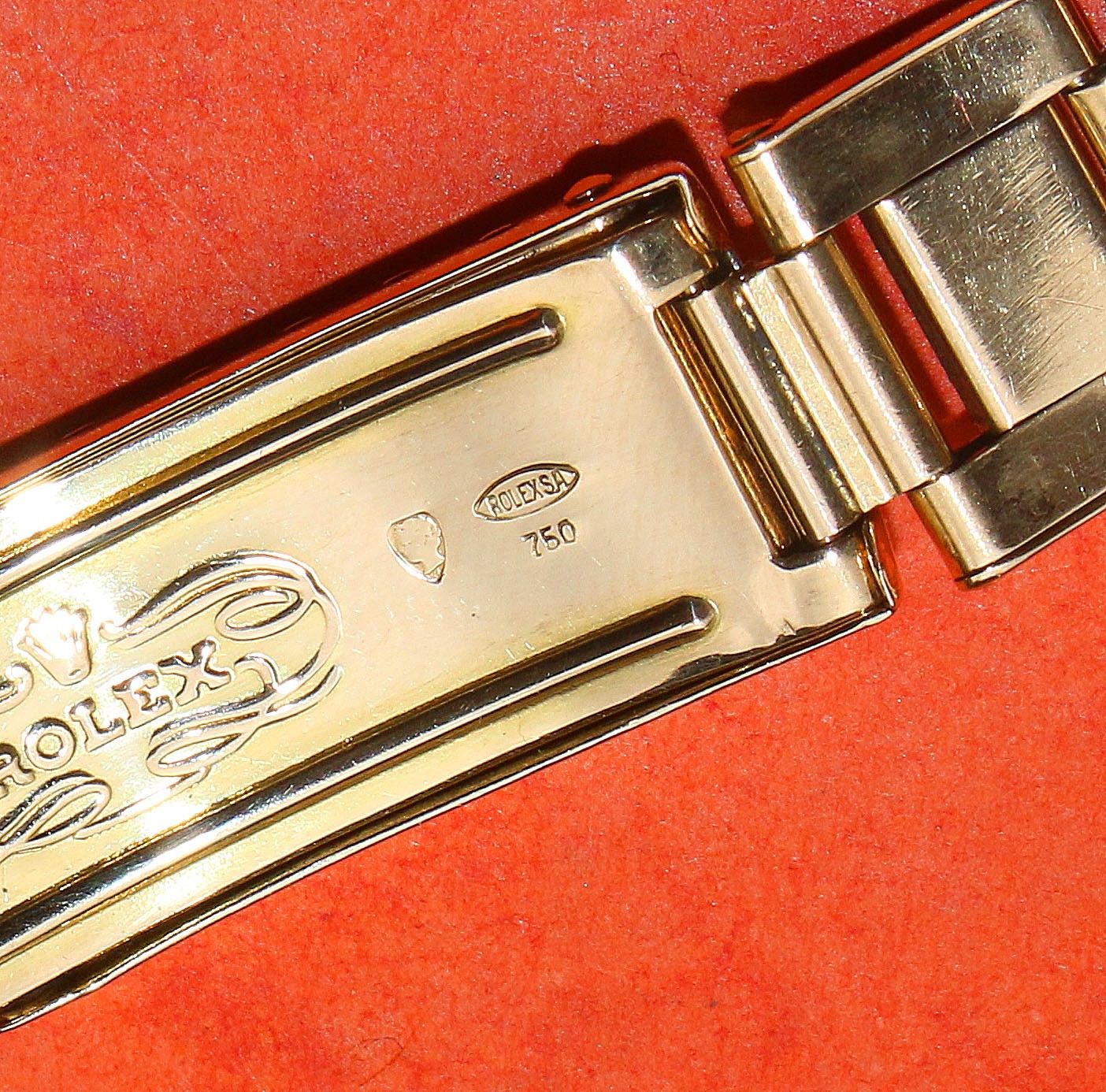 Rolex 7205 18kt Solid Yellow Gold Rivet Bracelet 19mm 57 Endlinks Watch ...